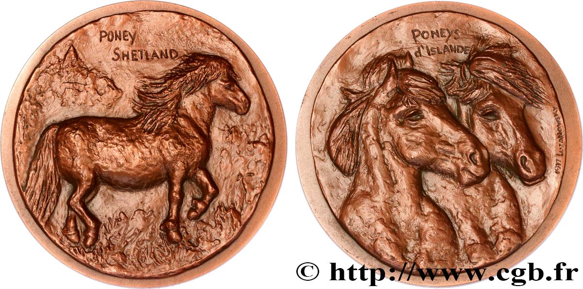 ANIMAUX Médaille animalière - Poney Shetland SUP