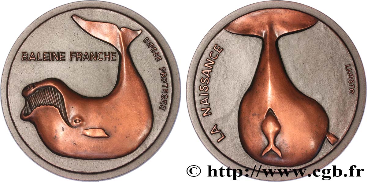 ANIMALS Médaille animalière - Baleine Franche VZ