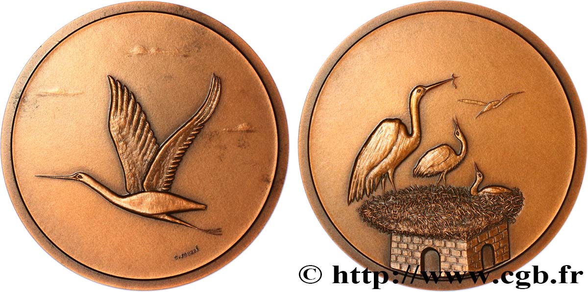 ANIMAUX Médaille animalière - Cigogne SUP