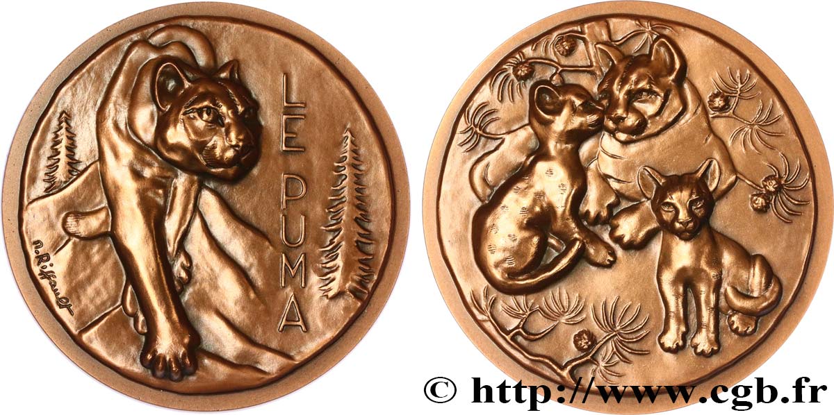 ANIMALS Médaille animalière - Puma AU