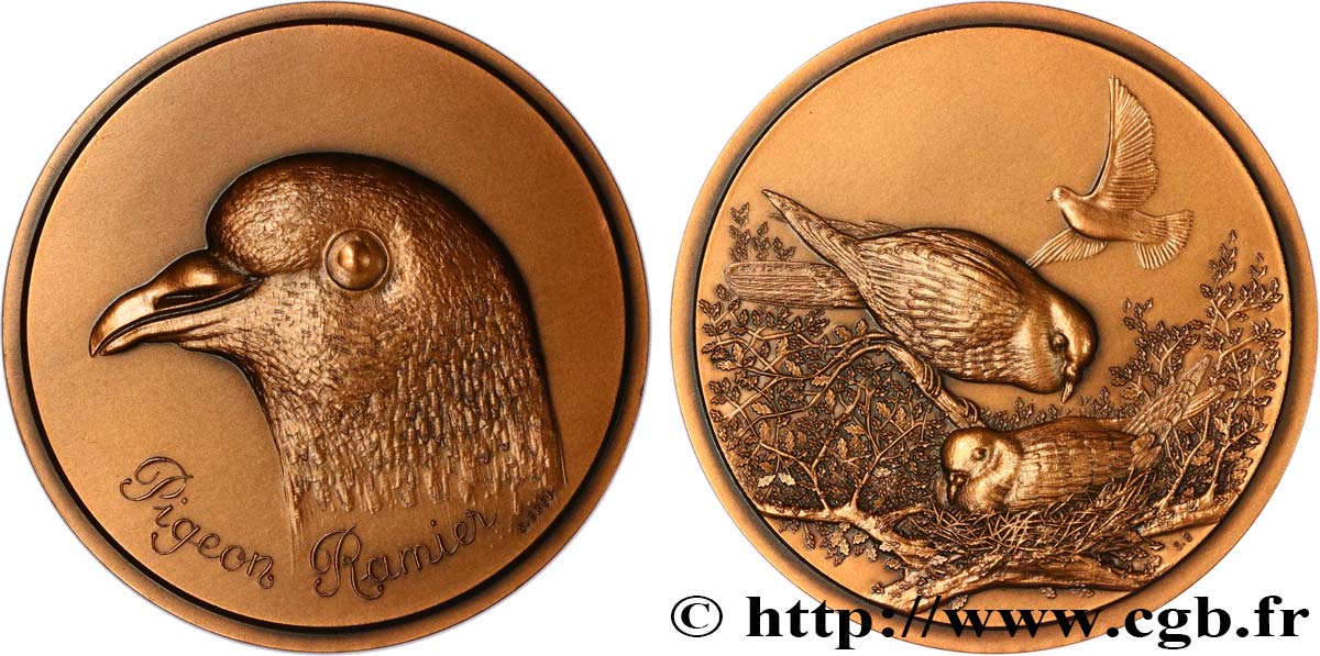 ANIMALS Médaille animalière - Pigeon Ramier AU
