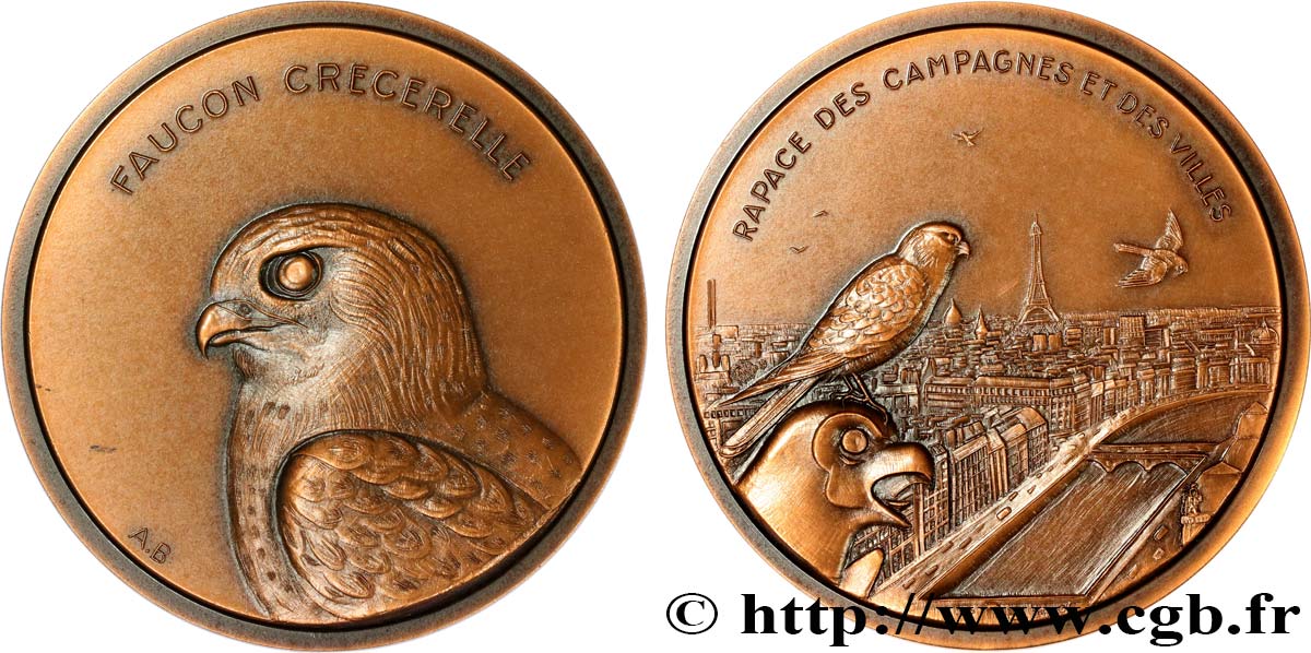 ANIMALS Médaille animalière - Faucon crécerelle AU