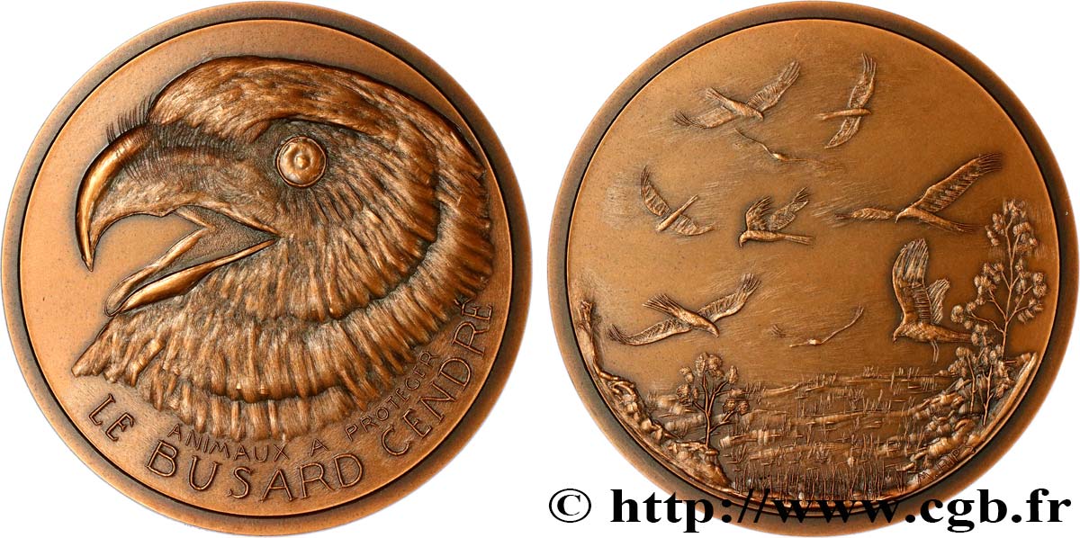 ANIMAUX Médaille animalière - Busard Cendré SUP