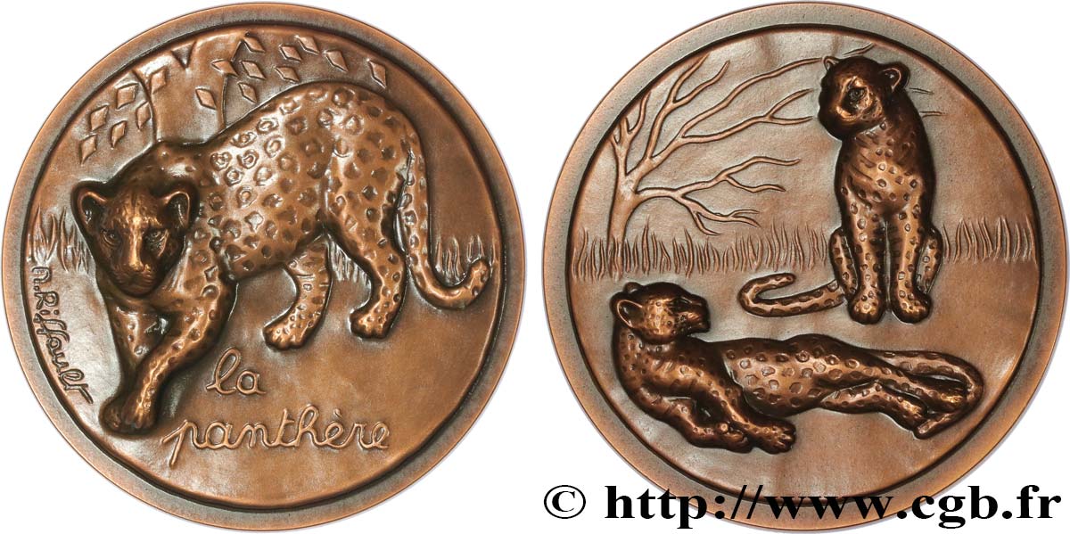 ANIMALS Médaille animalière - Panthère AU