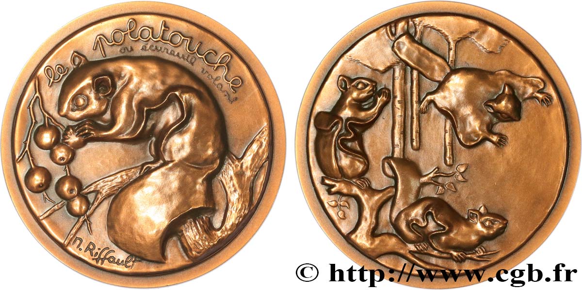 ANIMALS Médaille animalière - Écureuil volant AU