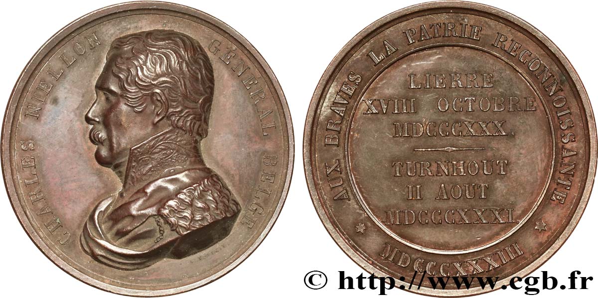 BELGIQUE - ROYAUME DE BELGIQUE - LÉOPOLD Ier Médaille d’hommage à Charles Niélon AU