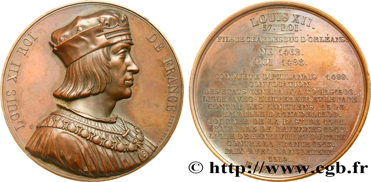 LOUIS-PHILIPPE Ier Médaille du roi Louis XII TTB+
