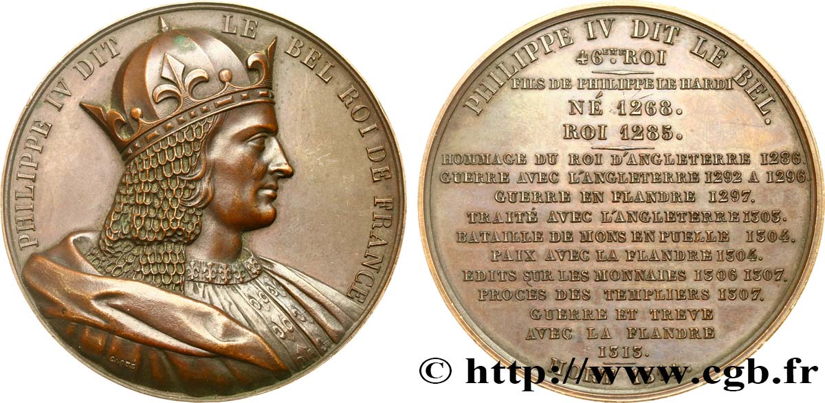 LUDWIG PHILIPP I Médaille, Roi Philippe IV le Bel fVZ