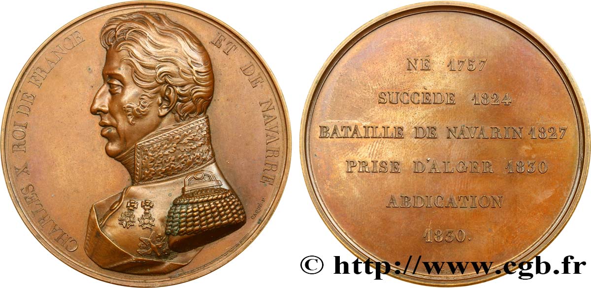LOUIS-PHILIPPE Ier Médaille du roi Charles X TTB+