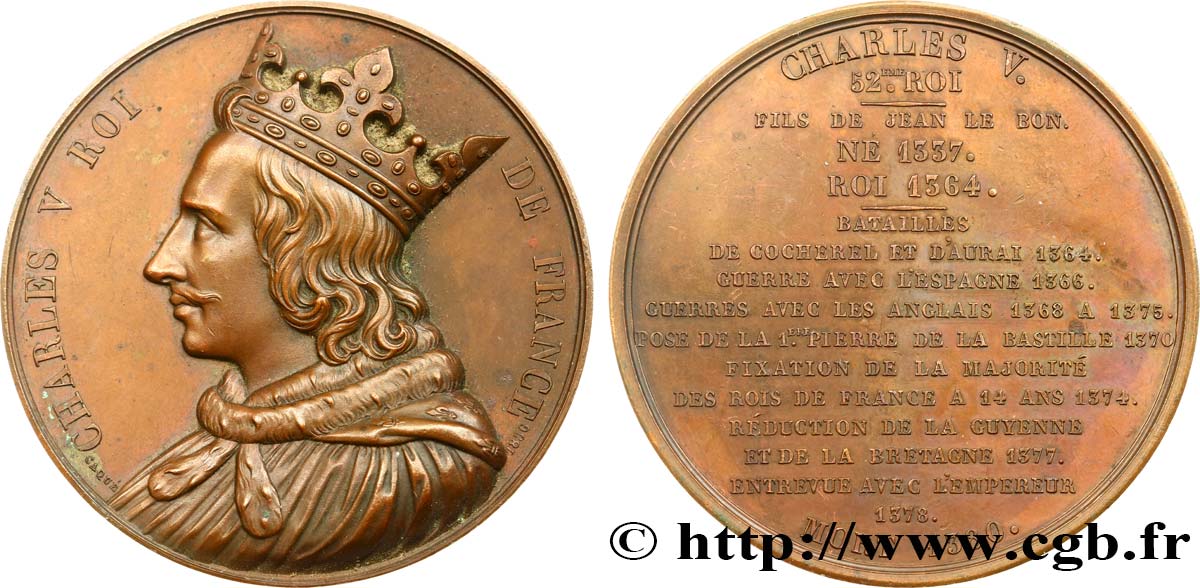 LUDWIG PHILIPP I Médaille du roi Charles V fVZ