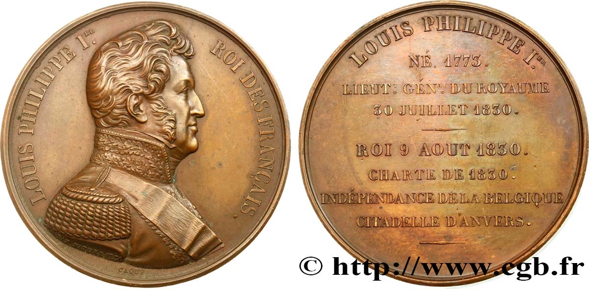 LUIGI FILIPPO I Médaille, Roi Louis-Philippe Ier q.SPL
