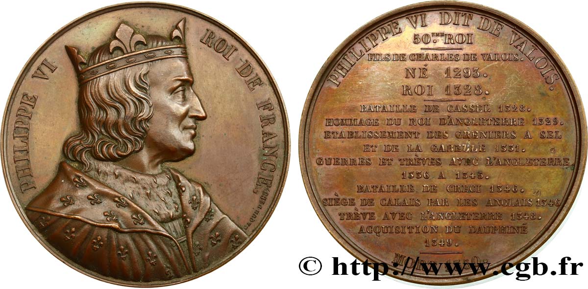 LUIGI FILIPPO I Médaille du roi Philippe VI de Valois q.SPL