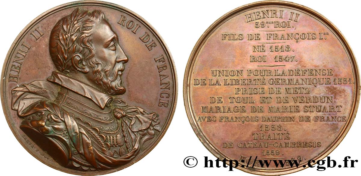 LOUIS-PHILIPPE Ier Médaille, Roi Henri II TTB+