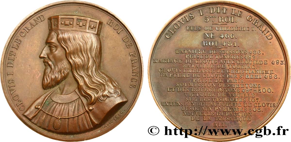 LOUIS-PHILIPPE Ier Médaille du roi Clovis I le Grand TTB+