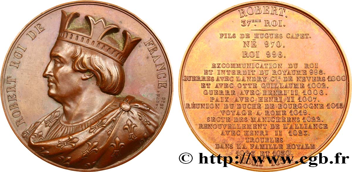 LOUIS-PHILIPPE Ier Médaille du roi Robert II le Pieux TTB+