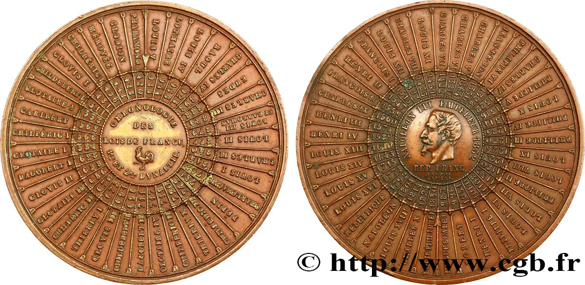 LOUIS-PHILIPPE I Médaille de la chronologie des rois de France AU