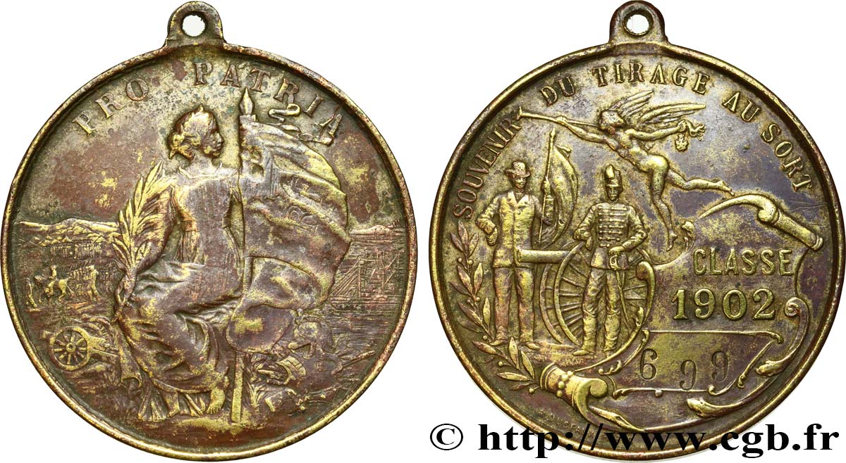 TERZA REPUBBLICA FRANCESE Médaille, Souvenir du tirage au sort MB/BB