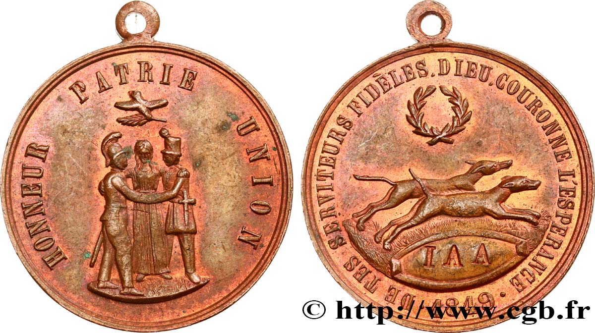 SECOND REPUBLIC Série parisienne de 1849, médaille diverse AU/AU