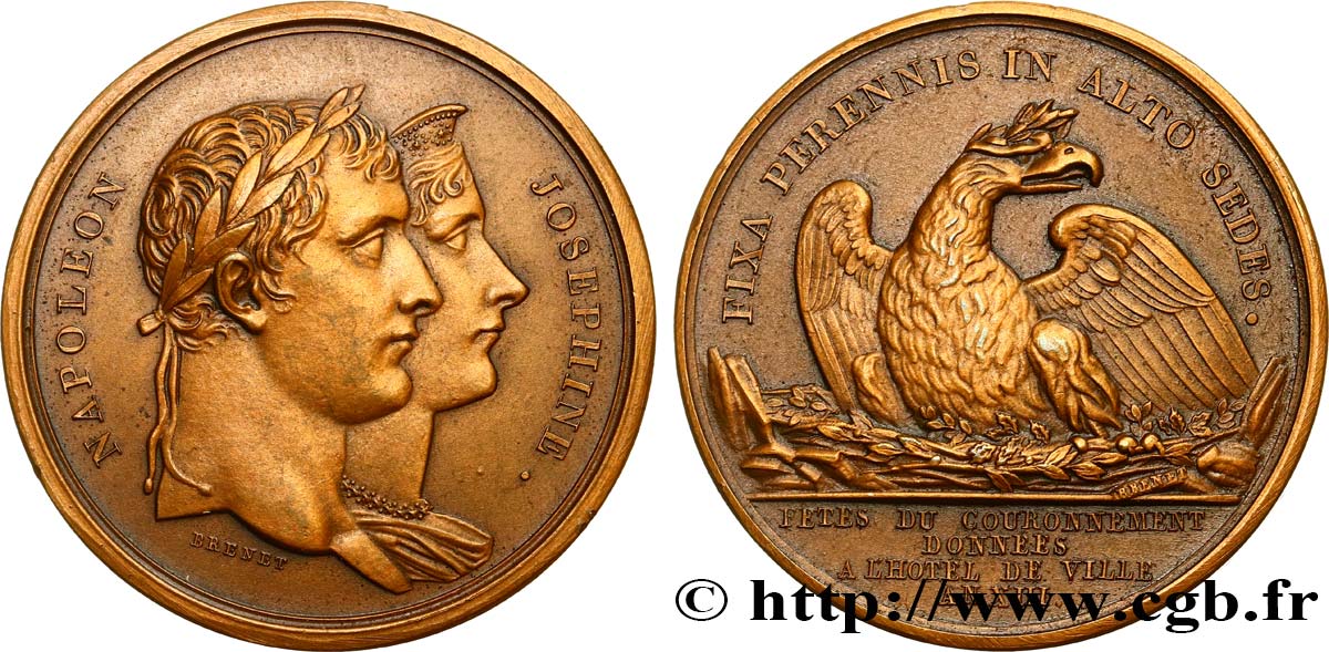 NAPOLEON S EMPIRE Médaille, Fêtes du couronnement à l’Hôtel de Ville de Paris MS