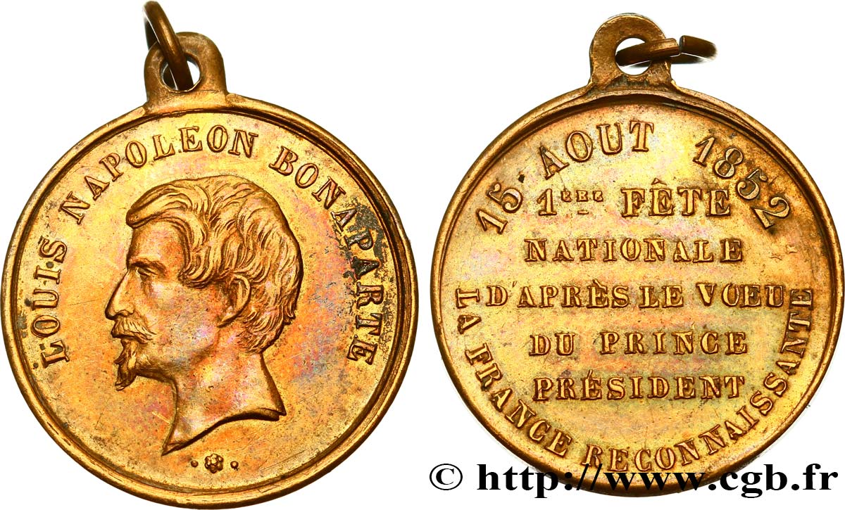 DEUXIÈME RÉPUBLIQUE Médaille, Fête nationale TTB