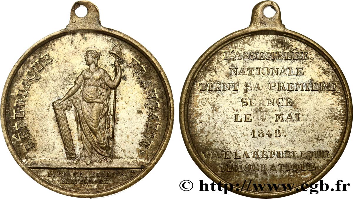 DEUXIÈME RÉPUBLIQUE Médaille de réunion de l’assemblée nationale TTB+