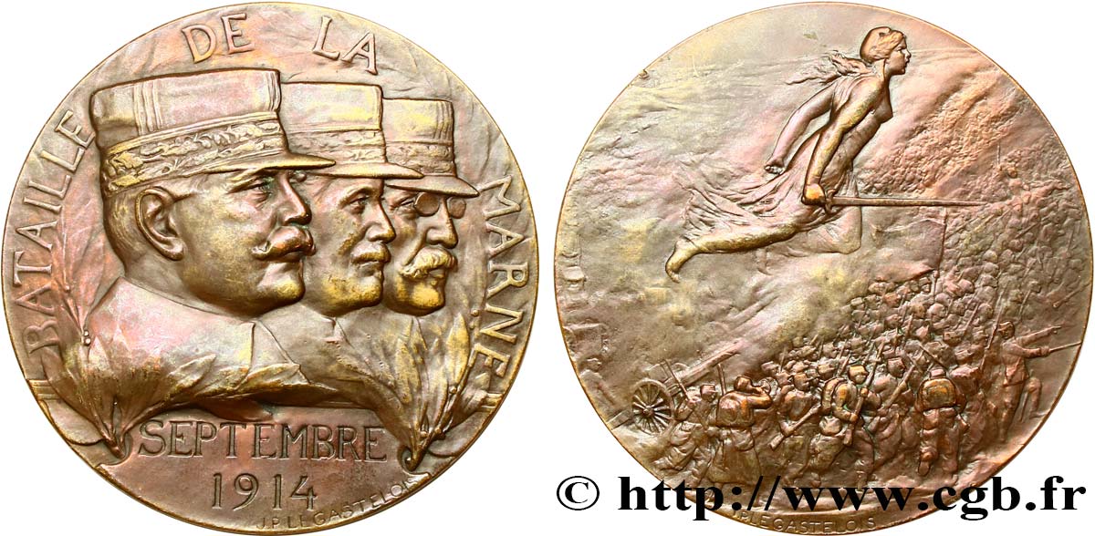 III REPUBLIC Médaille, Bataille de la Marne AU