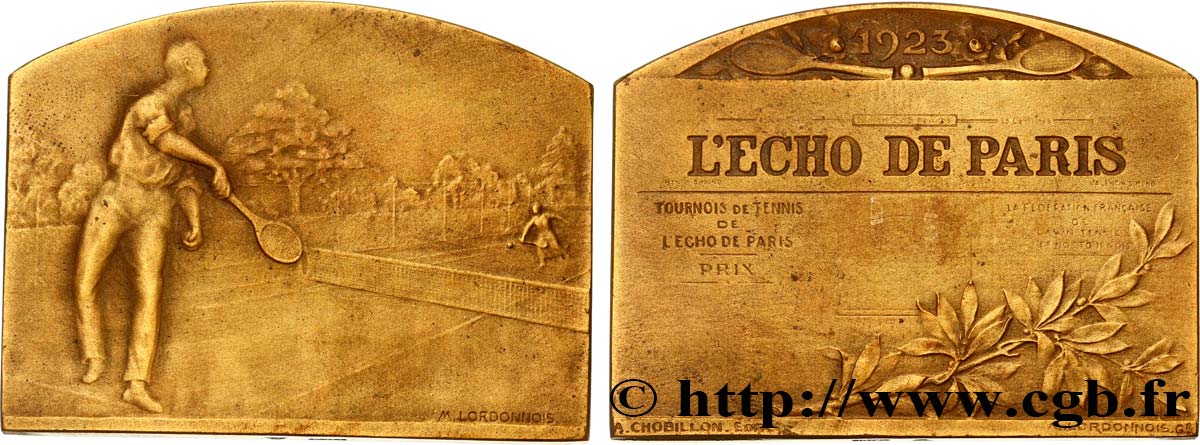 DRITTE FRANZOSISCHE REPUBLIK Plaquette de L’Echo de Paris - tournois de tennis SS