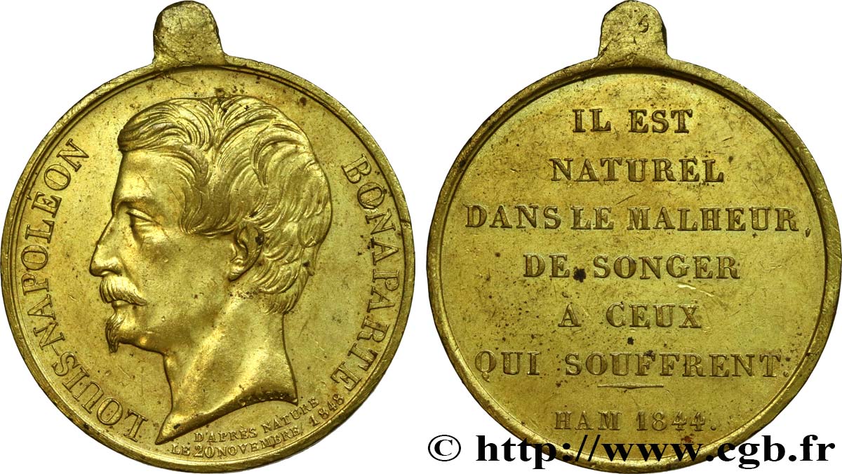 DEUXIÈME RÉPUBLIQUE Médaille, Souvenir de la captivité de Louis Napoléon Bonaparte q.SPL