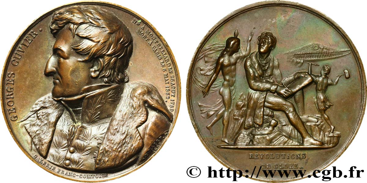 LUIS FELIPE I Médaille de Georges Cuvier, les révolutions du globe EBC