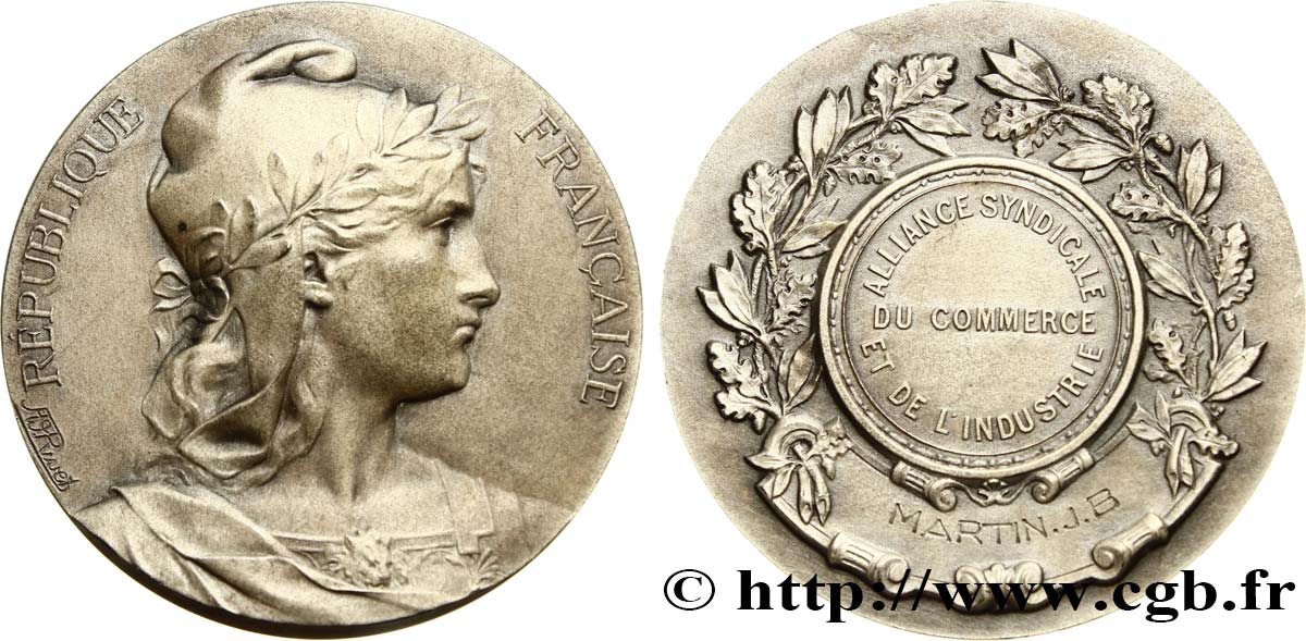 ASSOCIATIONS PROFESSIONNELLES - SYNDICATS. XIXe Médaille de récompense, Alliance syndicale du commerce et de l’industrie fVZ