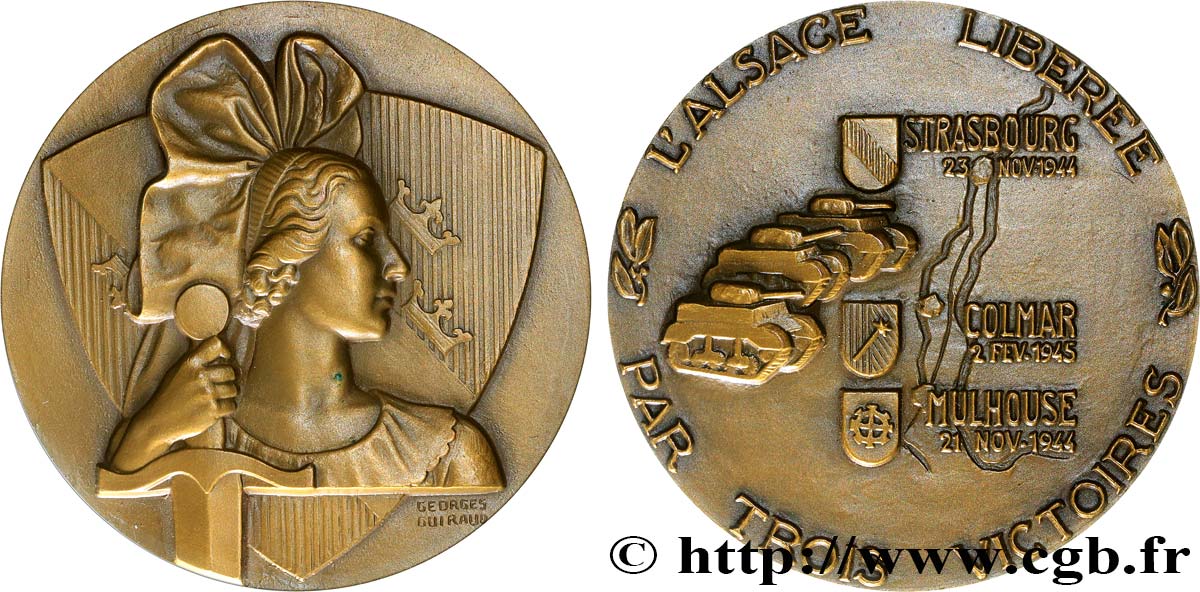 QUINTA REPUBLICA FRANCESA Médaille, l’Alsace libérée EBC