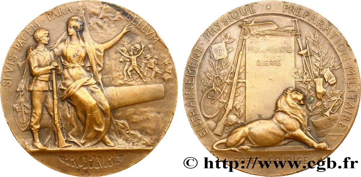TROISIÈME RÉPUBLIQUE Médaille PRO PATRIA - Préparation militaire TTB