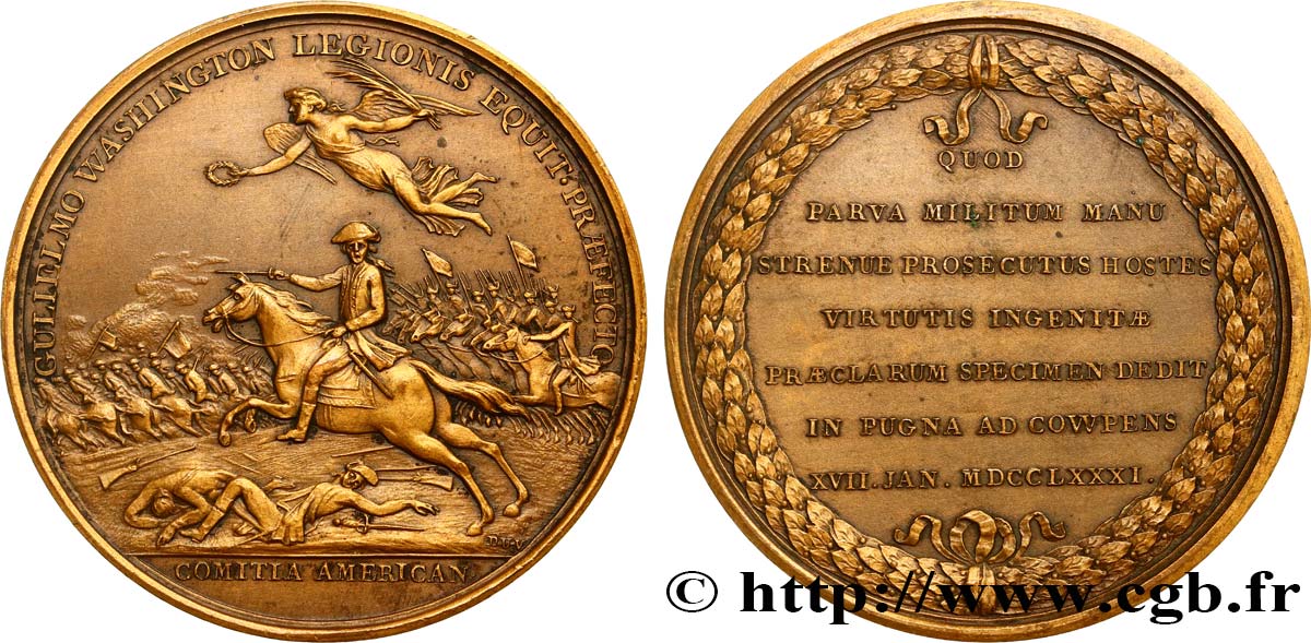 ÉTATS-UNIS D AMÉRIQUE Médaille, Bataille de Cowpens, refrappe AU