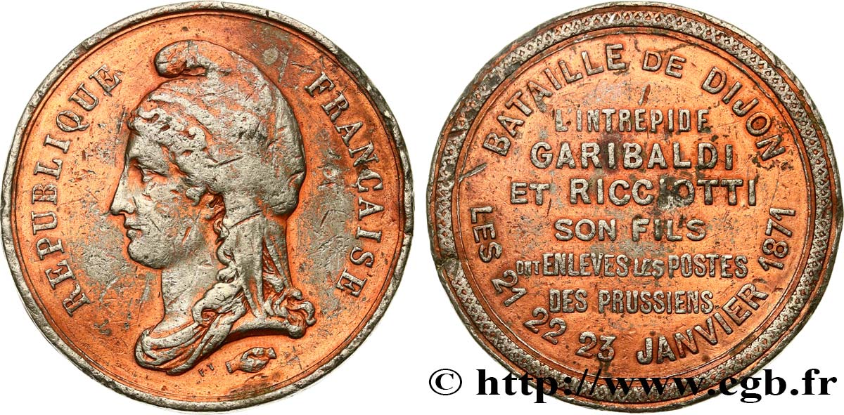 GUERRE DE 1870-1871 Médaille, Bataille de Dijon TB