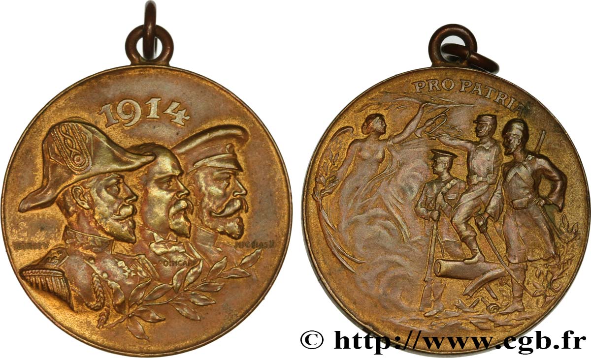 TERCERA REPUBLICA FRANCESA Médaille, Pro Patria BC+/MBC