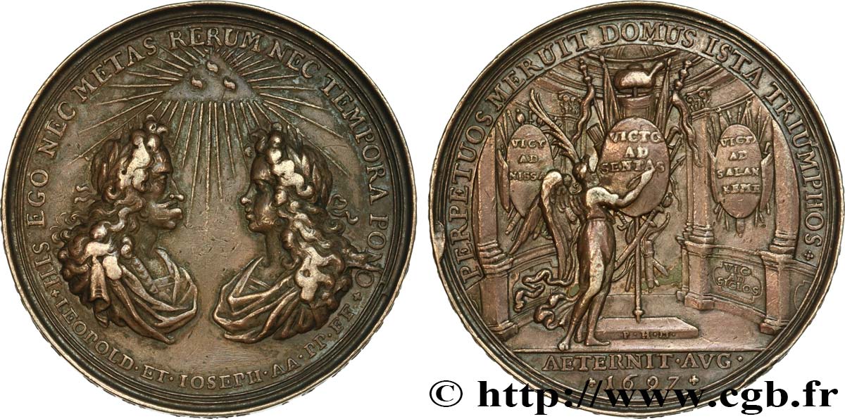 ALLEMAGNE - SAINT-EMPIRE-GERMANIQUE - LEOPOLD Ier (Leopold Ignaz Joseph Balthasar Felician) Médaille, Victoire impériale sur les Turcs à Zenta BB