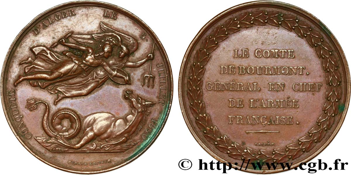 ALGÉRIE - LOUIS PHILIPPE Médaille, Prise d Alger par le comte de Bourmont XF