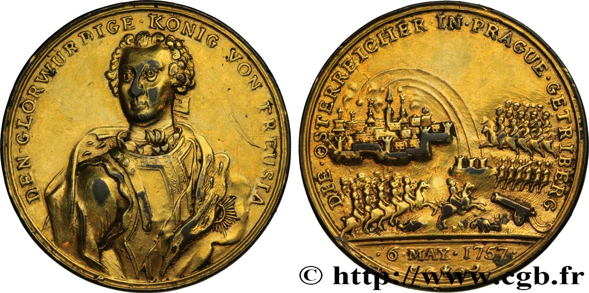 GERMANY - KINGDOM OF PRUSSIA - FREDERICK II THE GREAT Médaille, Victoire et occupation de Prague XF