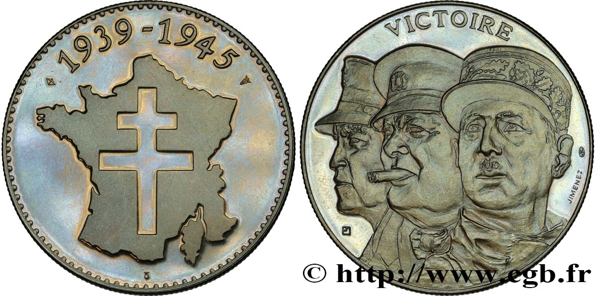 QUINTA REPUBBLICA FRANCESE Médaille, Victoire 1944 SPL