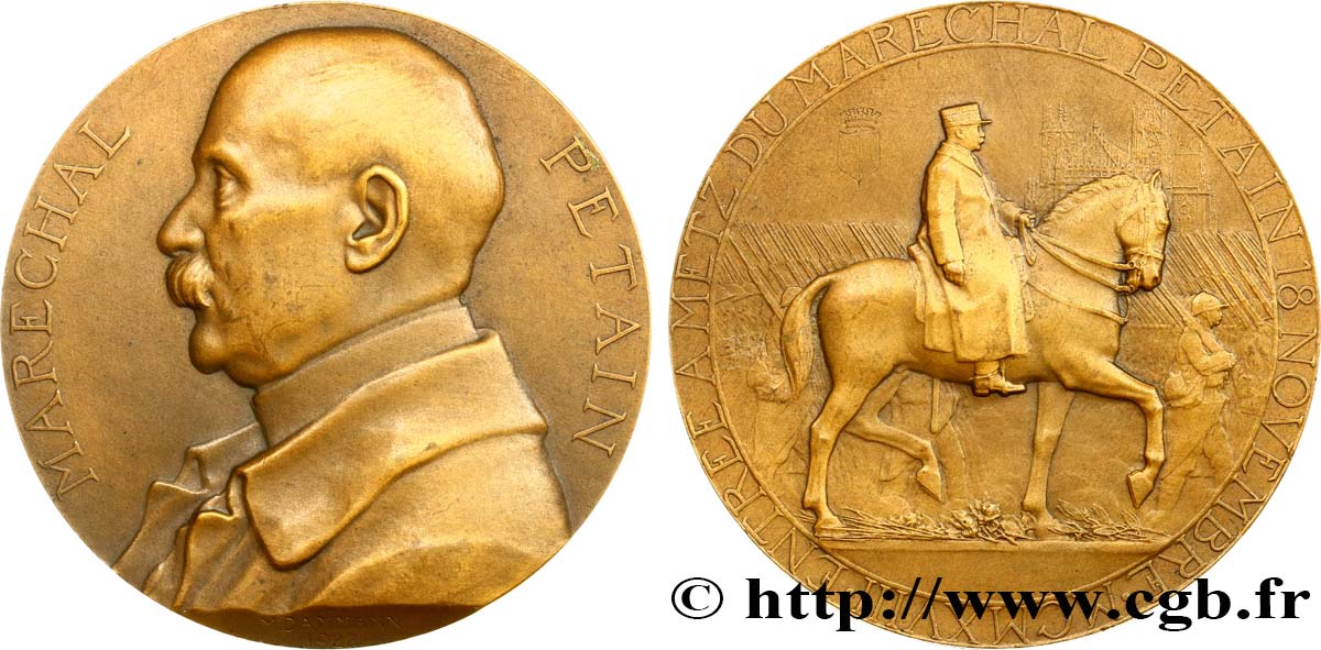 TERZA REPUBBLICA FRANCESE Médaille, Entrée du Maréchal Pétain à Metz SPL