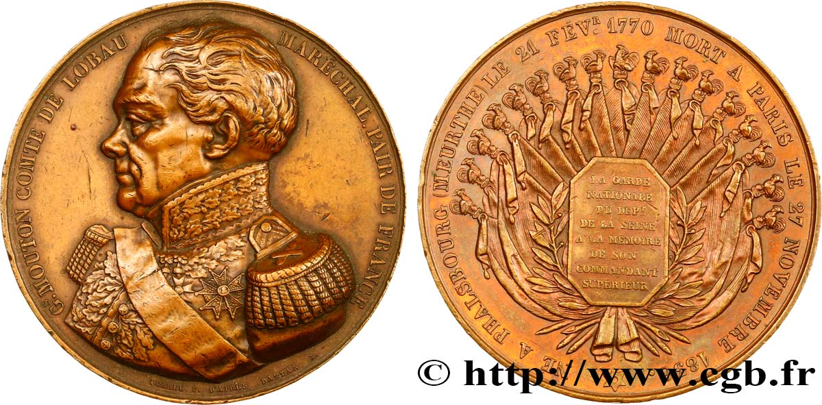 LUIGI FILIPPO I Médaille, Général Mouton, Comte de Lobau BB