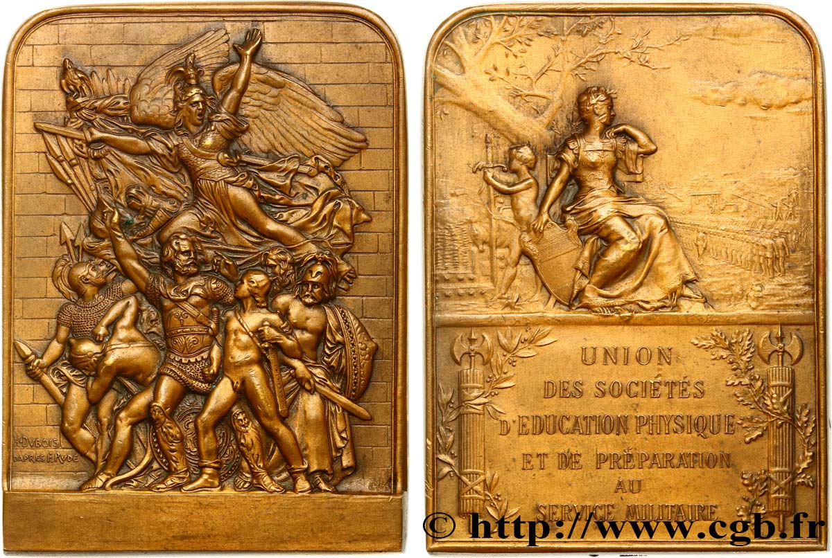 PRIZES AND REWARDS Plaque, Union des Sociétés d’éducation physique et de préparation au service militaire AU