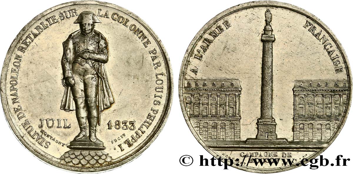 LUDWIG PHILIPP I Médaille, Colonne de Napoléon rétablie SS