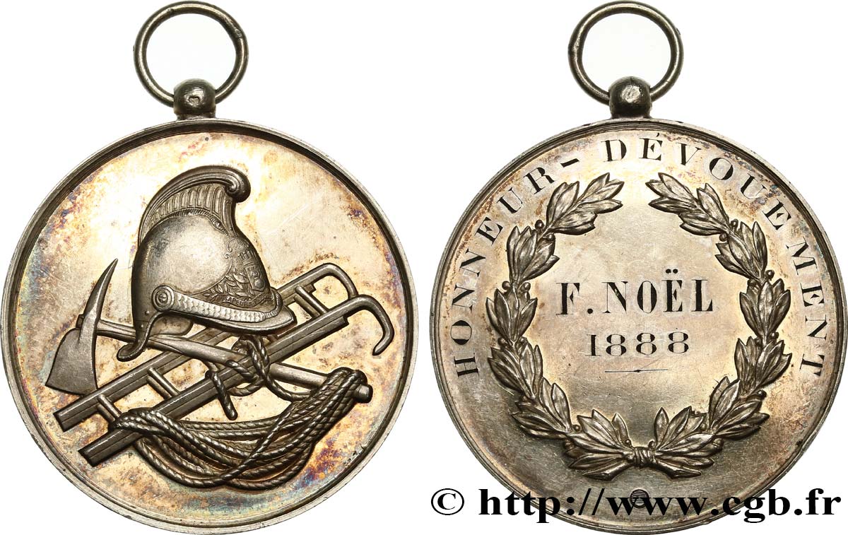 TROISIÈME RÉPUBLIQUE Médaille, Honneur et dévouement, sapeur-pompier TTB