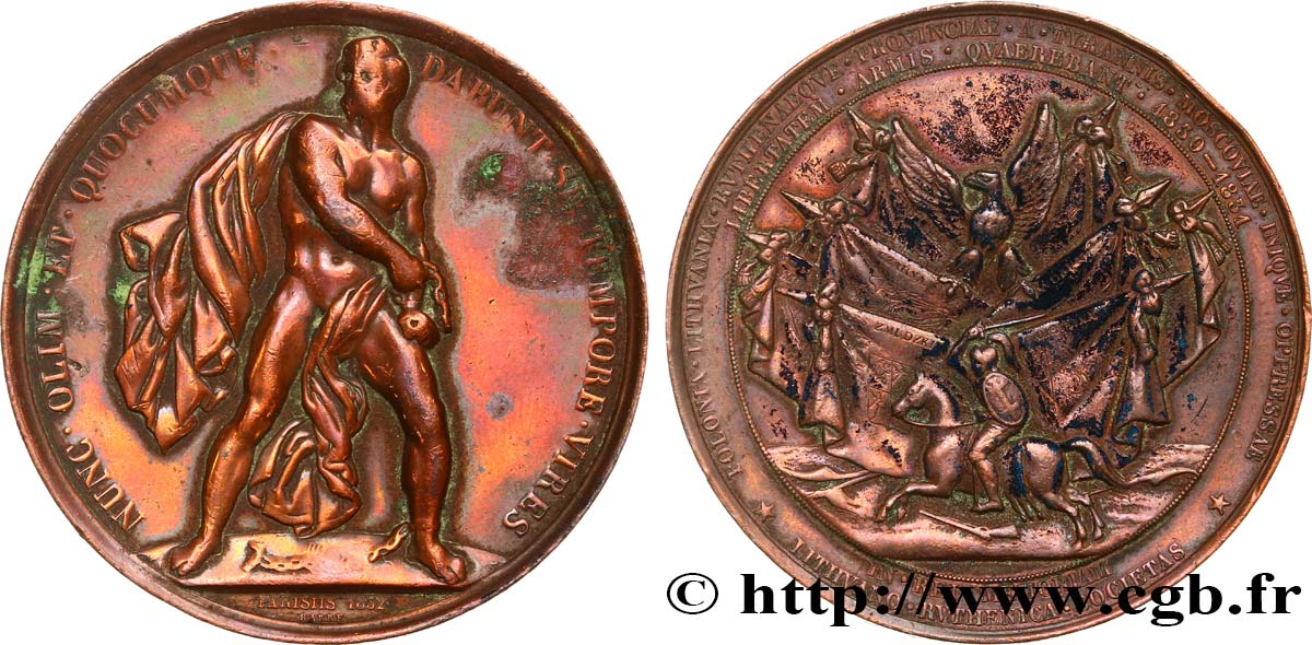 POLOGNE - INSURRECTION DE POLOGNE Médaille, Guerre polono-russe de 1830-1831 TB