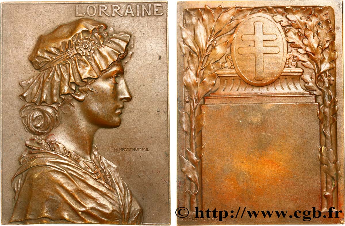 TERZA REPUBBLICA FRANCESE Plaque, Lorraine q.SPL