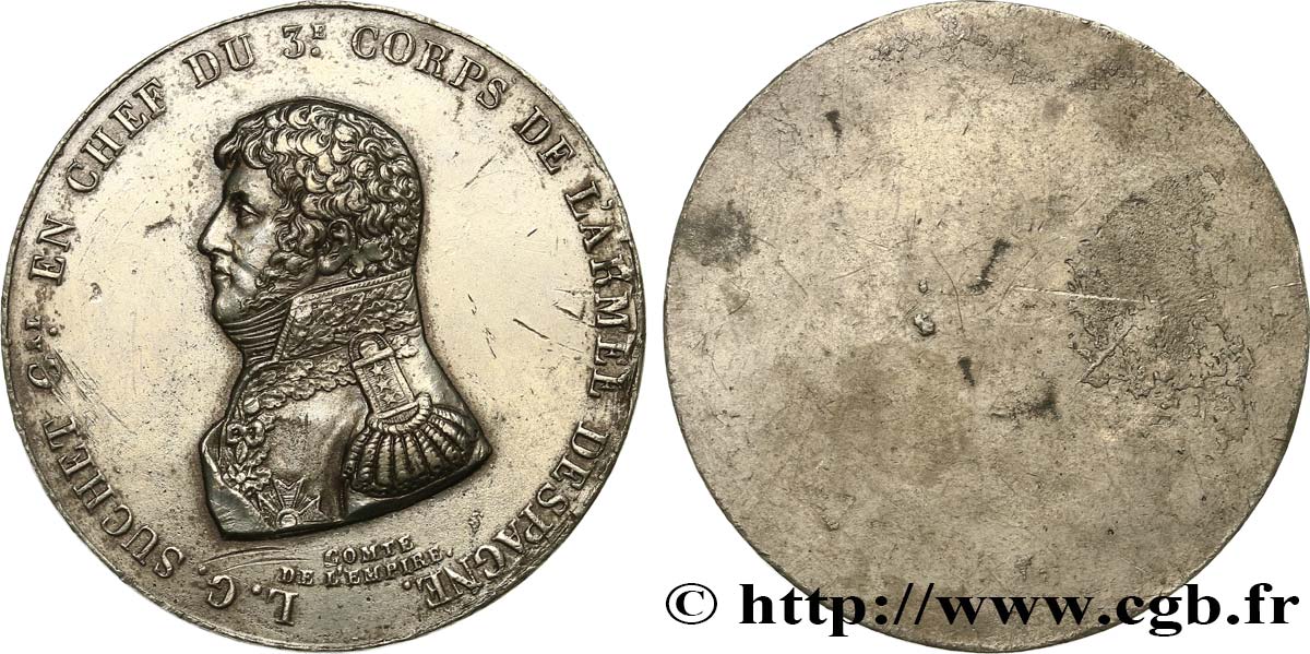 PRIMO IMPERO Médaille, tirage uniface, Général Louis-Gabriel Suchet BB