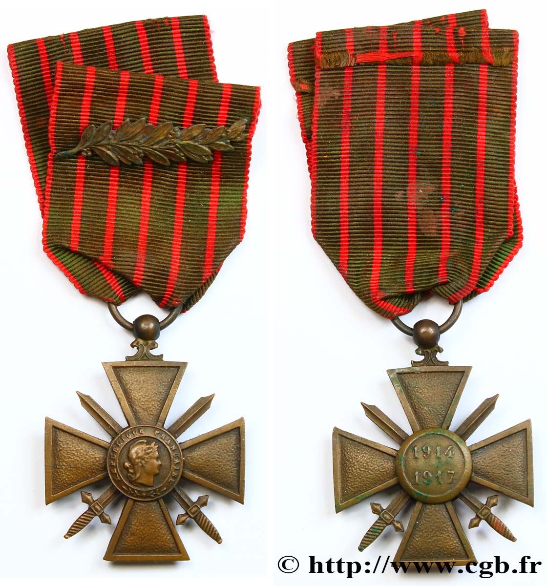 TERCERA REPUBLICA FRANCESA Croix de guerre, 1914-1917 MBC+