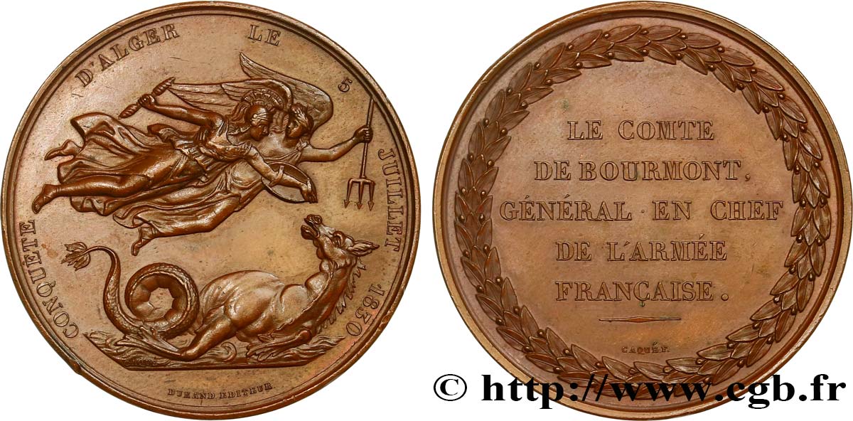 ALGÉRIE - LOUIS PHILIPPE Médaille, Prise d Alger par le comte de Bourmont XF/AU