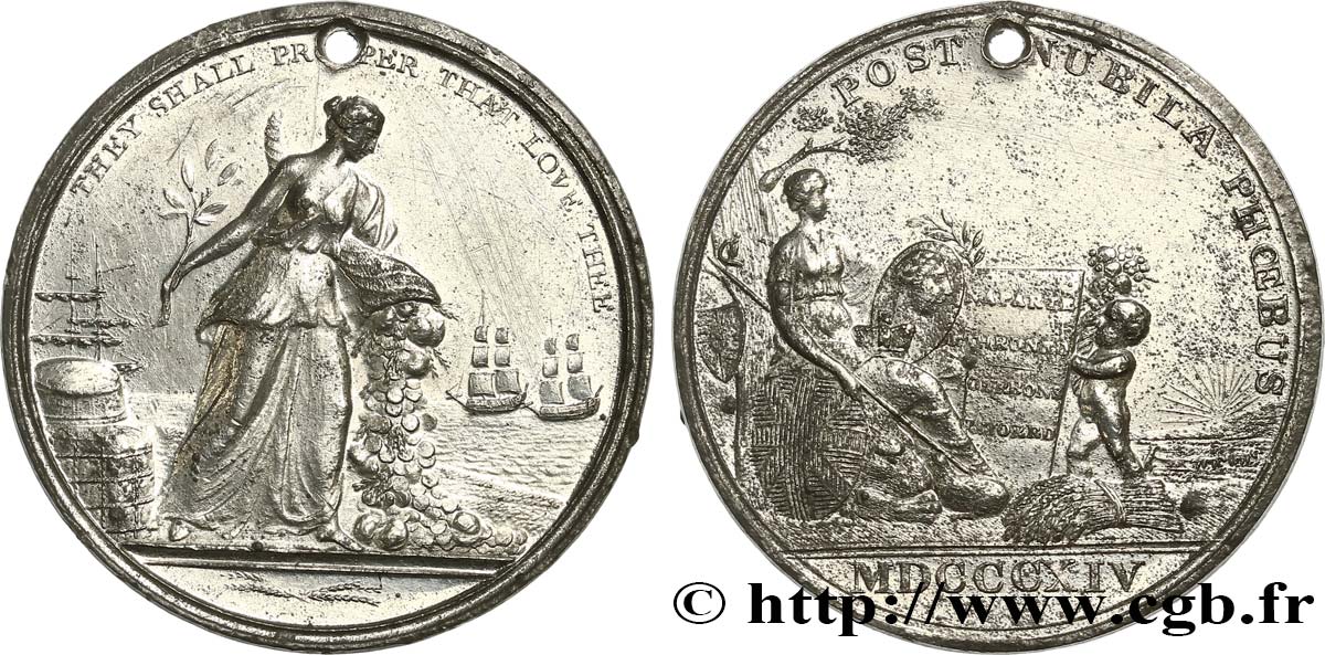 PRIMER IMPERIO Médaille, Abdication de Napoléon BC+